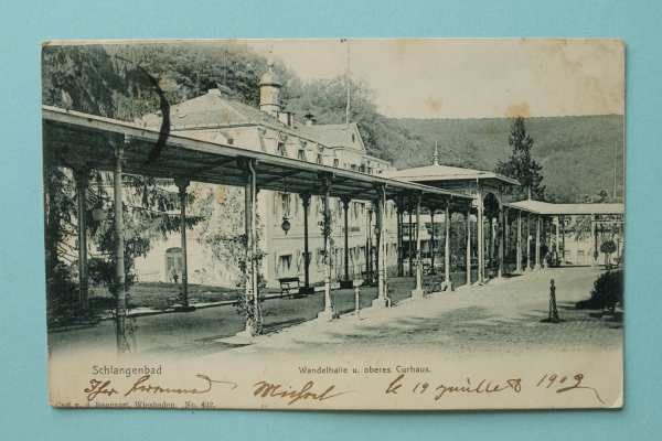 Ansichtskarte AK  Schlangenbad 1903 Wandelhalle oberes Curhaus Architektur Ortsansicht Hessen